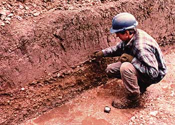 Merton Priory - Photo of Archeologist